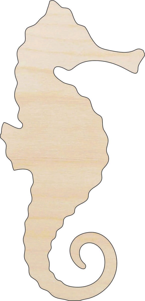 Seahorse Wood Craft Shape - Laser Cut Baltic Birch Unfinished DIY Wood Art Supplies SEA141 - The Wood Shape Store