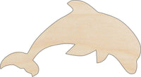 Dolphin Wood Craft Shape - Laser Cut Baltic Birch Unfinished DIY Wood Art Supplies SEA146 - The Wood Shape Store