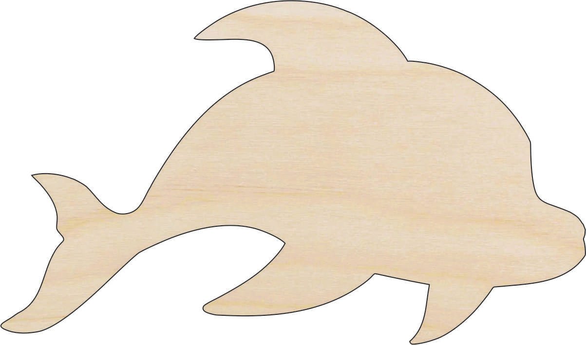 Dolphin Wood Craft Shape - Laser Cut Baltic Birch Unfinished DIY Wood Art Supplies SEA149 - The Wood Shape Store