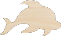 Dolphin Wood Craft Shape - Laser Cut Baltic Birch Unfinished DIY Wood Art Supplies SEA149 - The Wood Shape Store