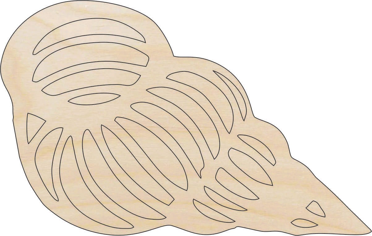 Shell Wood Craft Shape - Laser Cut Baltic Birch Unfinished DIY Wood Art Supplies SEA14 - The Wood Shape Store