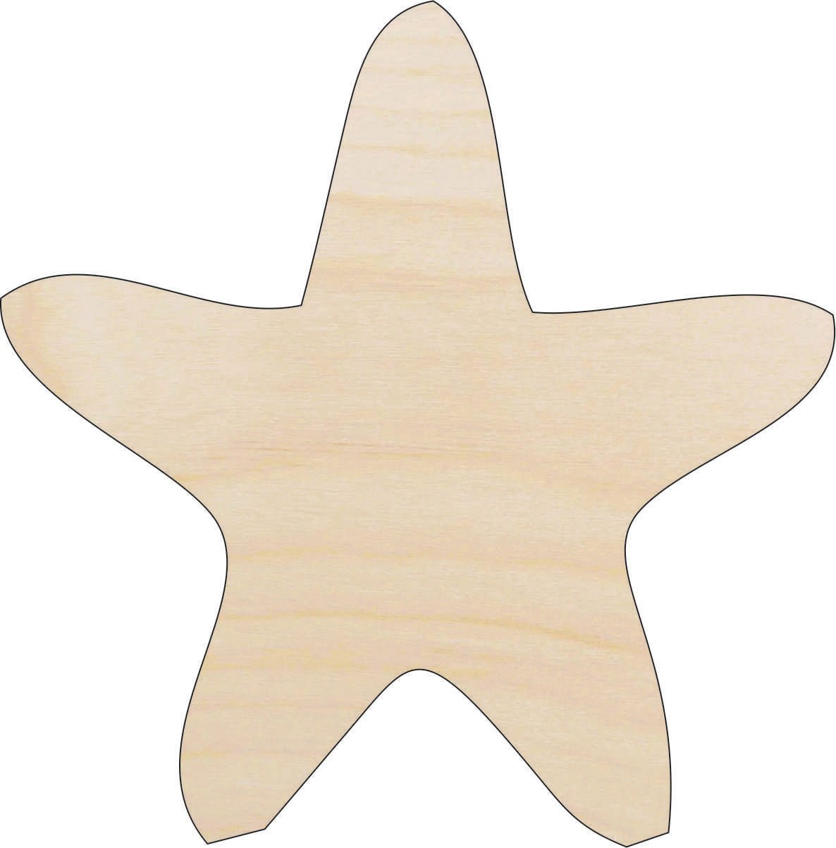 Starfish Wood Craft Shape - Laser Cut Baltic Birch Unfinished DIY Wood Art Supplies SEA157 - The Wood Shape Store