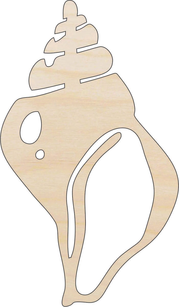 Shell Wood Craft Shape - Laser Cut Baltic Birch Unfinished DIY Wood Art Supplies SEA162 - The Wood Shape Store
