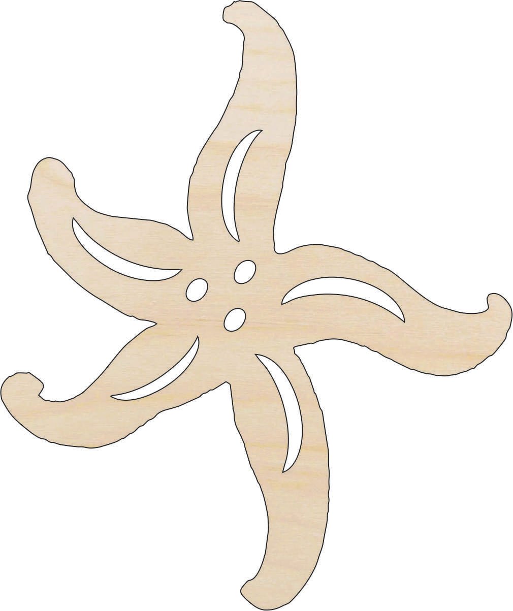 Starfish Wood Craft Shape - Laser Cut Baltic Birch Unfinished DIY Wood Art Supplies SEA163 - The Wood Shape Store