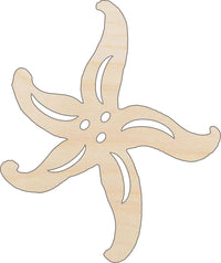 Starfish Wood Craft Shape - Laser Cut Baltic Birch Unfinished DIY Wood Art Supplies SEA163 - The Wood Shape Store