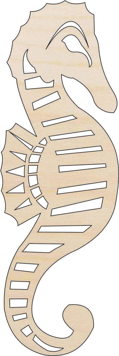Seahorse Wood Craft Shape - Laser Cut Baltic Birch Unfinished DIY Wood Art Supplies SEA168 - The Wood Shape Store