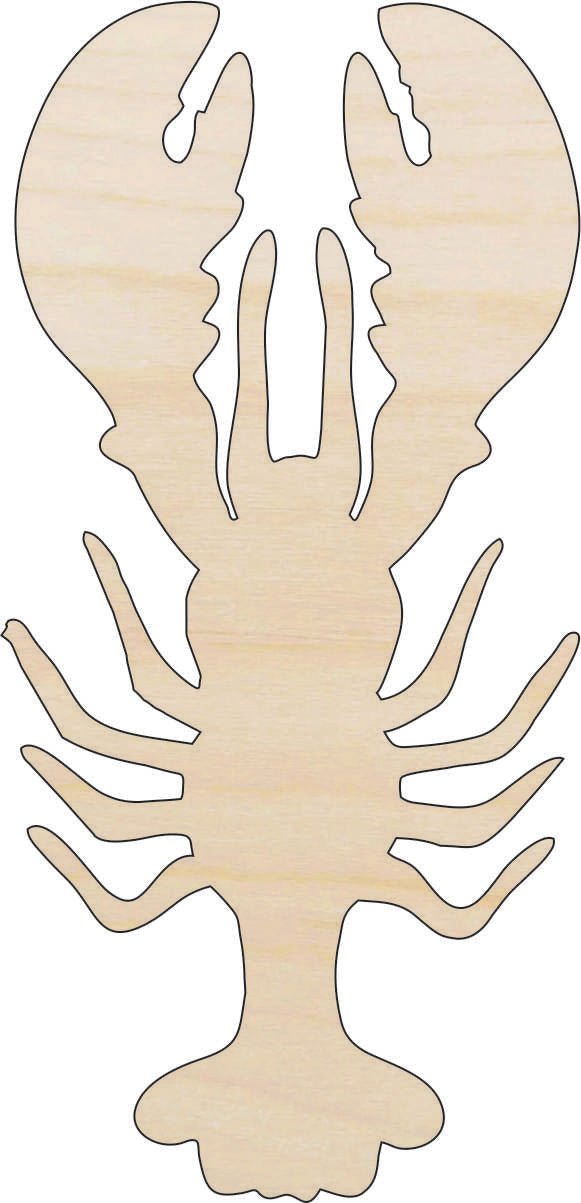Lobster Wood Craft Shape - Laser Cut Baltic Birch Unfinished DIY Wood Art Supplies SEA16 - The Wood Shape Store