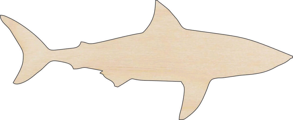 Shark Wood Craft Shape - Laser Cut Baltic Birch Unfinished DIY Wood Art Supplies SEA17 - The Wood Shape Store