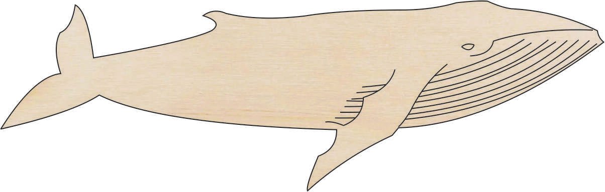Whale Wood Craft Shape - Laser Cut Baltic Birch Unfinished DIY Wood Art Supplies SEA19 - The Wood Shape Store