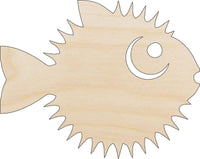 Pufferfish Wood Craft Shape - Laser Cut Baltic Birch Unfinished DIY Wood Art Supplies SEA26 - The Wood Shape Store