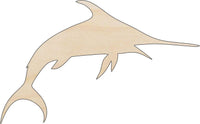 Swordfish Wood Craft Shape - Laser Cut Baltic Birch Unfinished DIY Wood Art Supplies SEA27 - The Wood Shape Store
