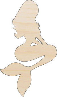 Mermaid Wood Craft Shape - Laser Cut Baltic Birch Unfinished DIY Wood Art Supplies SEA2 - The Wood Shape Store