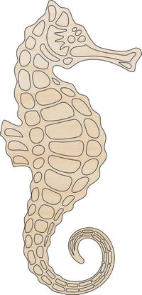 Seahorse Wood Craft Shape - Laser Cut Baltic Birch Unfinished DIY Wood Art Supplies SEA32 - The Wood Shape Store