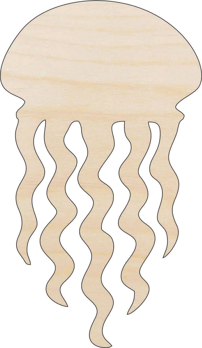 Jellyfish Wood Craft Shape - Laser Cut Baltic Birch Unfinished DIY Wood Art Supplies SEA35 - The Wood Shape Store