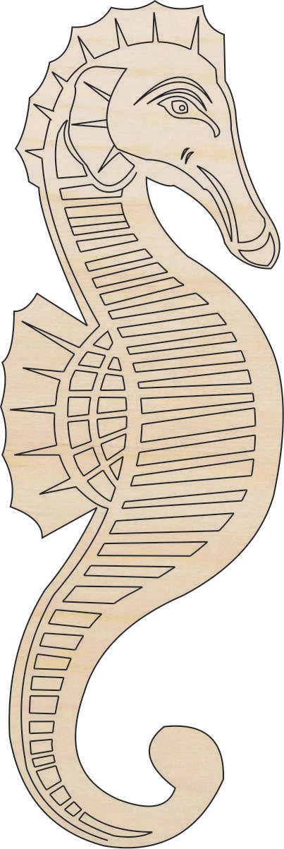 Seahorse Wood Craft Shape - Laser Cut Baltic Birch Unfinished DIY Wood Art Supplies SEA36 - The Wood Shape Store