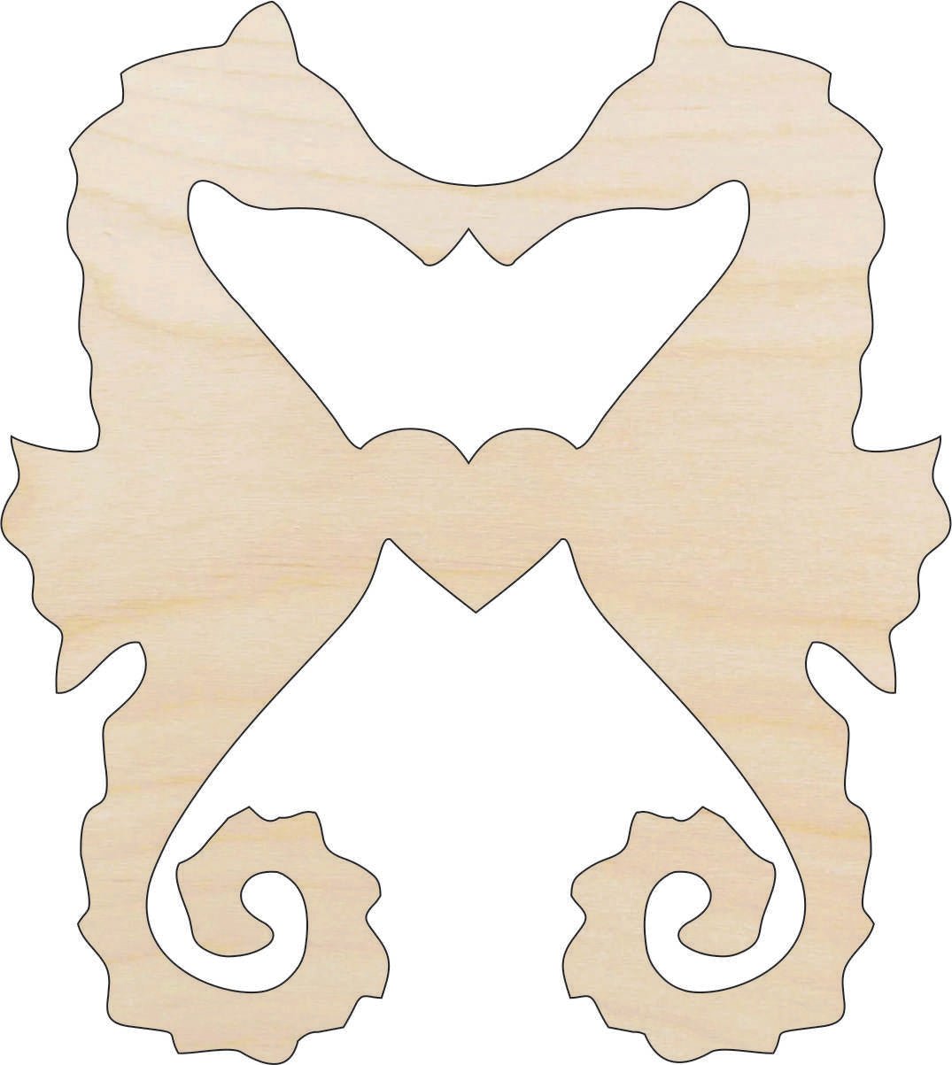 Seahorse Wood Craft Shape - Laser Cut Baltic Birch Unfinished DIY Wood Art Supplies SEA37 - The Wood Shape Store