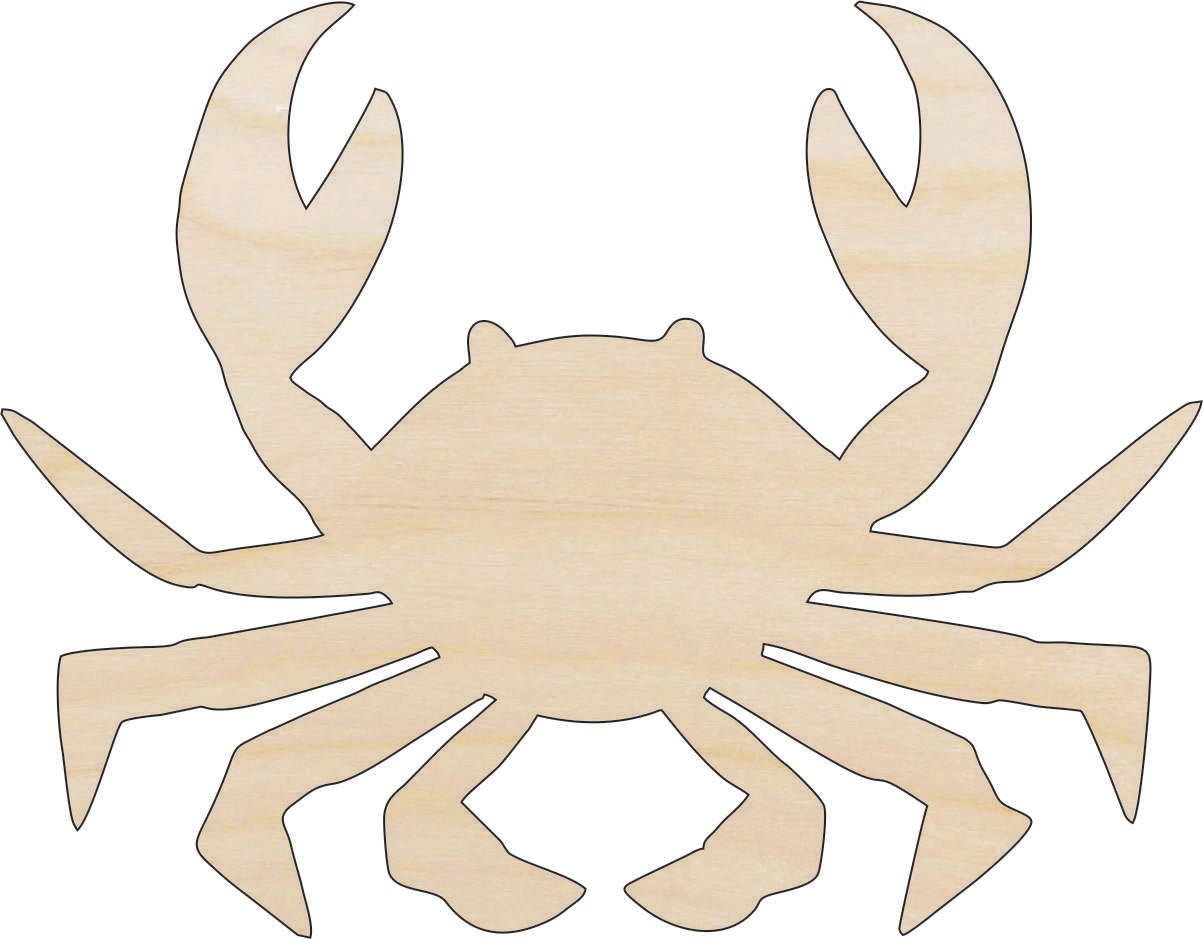 Crab Wood Craft Shape - Laser Cut Baltic Birch Unfinished DIY Wood Art Supplies SEA3 - The Wood Shape Store