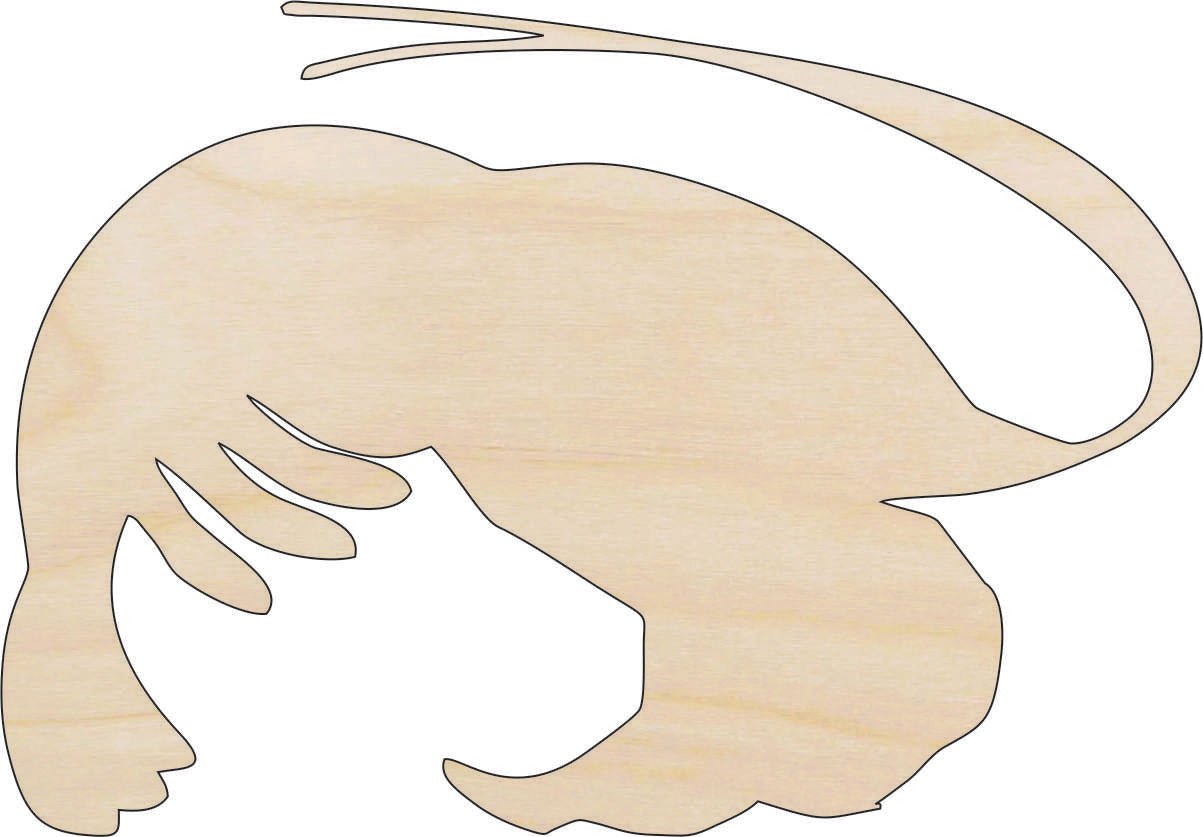Shrimp Wood Craft Shape - Laser Cut Baltic Birch Unfinished DIY Wood Art Supplies SEA40 - The Wood Shape Store