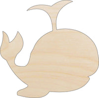 Whale Wood Craft Shape - Laser Cut Baltic Birch Unfinished DIY Wood Art Supplies SEA41 - The Wood Shape Store