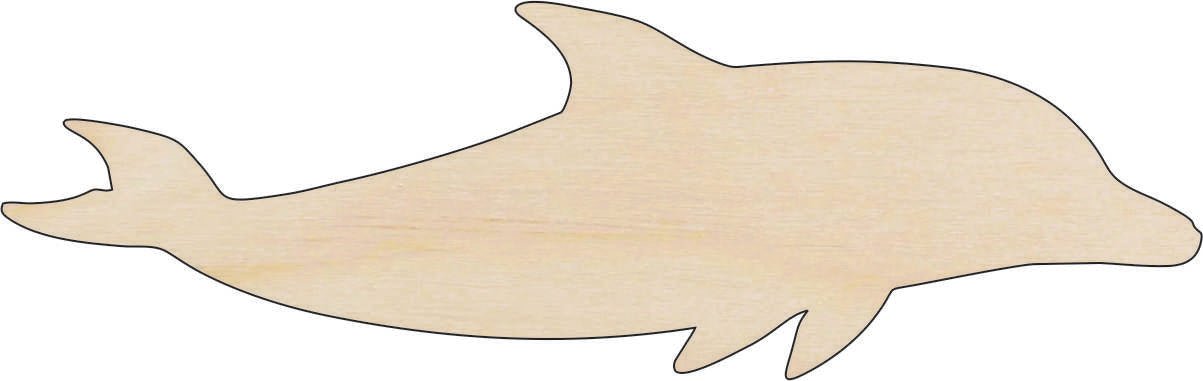 Dolphin Wood Craft Shape - Laser Cut Baltic Birch Unfinished DIY Wood Art Supplies SEA42 - The Wood Shape Store