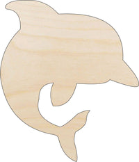 Dolphin Wood Craft Shape - Laser Cut Baltic Birch Unfinished DIY Wood Art Supplies SEA45 - The Wood Shape Store