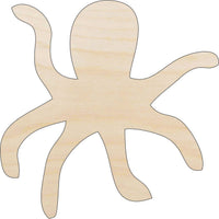 Octopus Wood Craft Shape - Laser Cut Baltic Birch Unfinished DIY Wood Art Supplies SEA46 - The Wood Shape Store