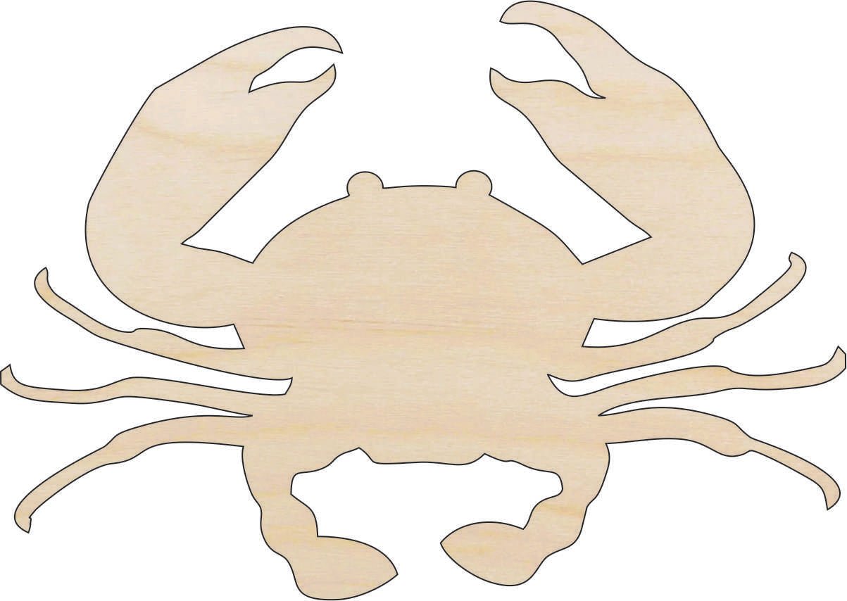 Crab Wood Craft Shape - Laser Cut Baltic Birch Unfinished DIY Wood Art Supplies SEA48 - The Wood Shape Store