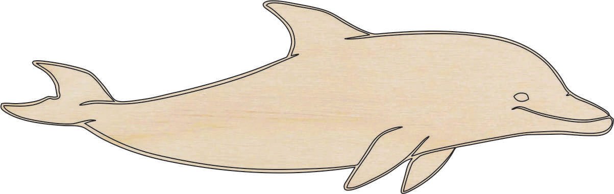 Dolphin Wood Craft Shape - Laser Cut Baltic Birch Unfinished DIY Wood Art Supplies SEA49 - The Wood Shape Store