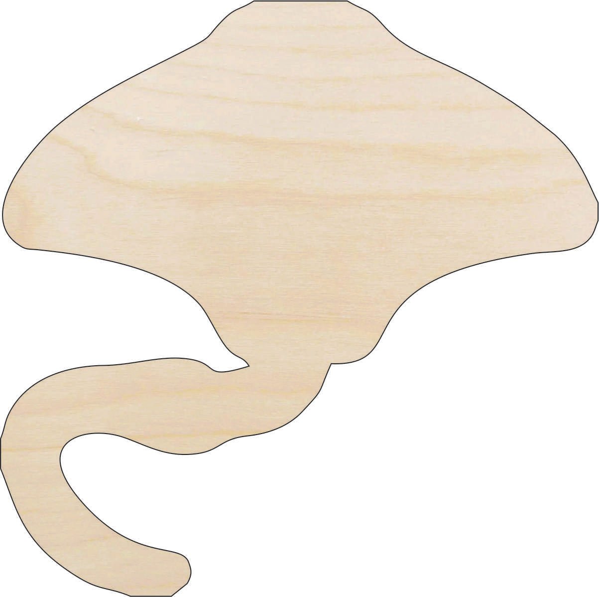 Stingray Wood Craft Shape - Laser Cut Baltic Birch Unfinished DIY Wood Art Supplies SEA50 - The Wood Shape Store