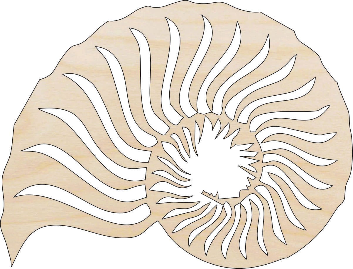 Shell Wood Craft Shape - Laser Cut Baltic Birch Unfinished DIY Wood Art Supplies SEA52 - The Wood Shape Store
