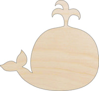 Whale Wood Craft Shape - Laser Cut Baltic Birch Unfinished DIY Wood Art Supplies SEA53 - The Wood Shape Store