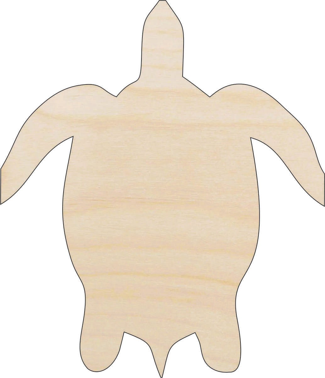 Sea Turtle Wood Craft Shape - Laser Cut Baltic Birch Unfinished DIY Wood Art Supplies SEA55 - The Wood Shape Store