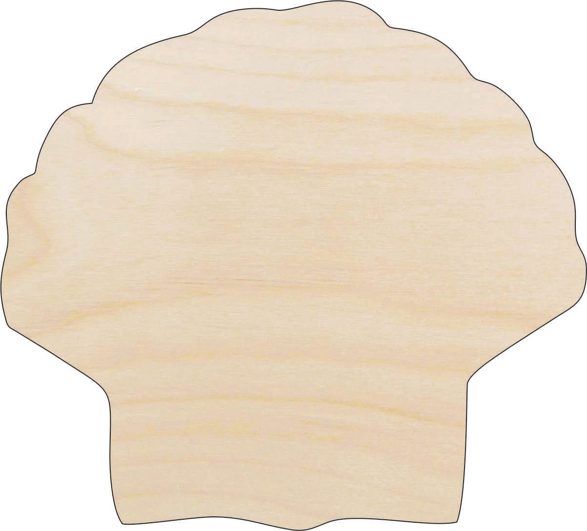 Shell Wood Craft Shape - Laser Cut Baltic Birch Unfinished DIY Wood Art Supplies SEA58 - The Wood Shape Store