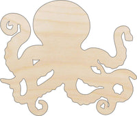 Octopus Wood Craft Shape - Laser Cut Baltic Birch Unfinished DIY Wood Art Supplies SEA5 - The Wood Shape Store
