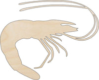 Shrimp Wood Craft Shape - Laser Cut Baltic Birch Unfinished DIY Wood Art Supplies SEA60 - The Wood Shape Store