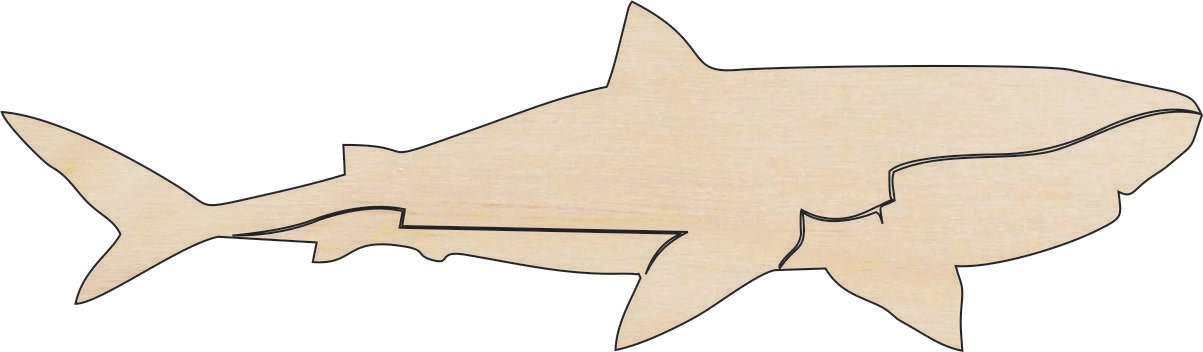 Shark Wood Craft Shape - Laser Cut Baltic Birch Unfinished DIY Wood Art Supplies SEA66 - The Wood Shape Store