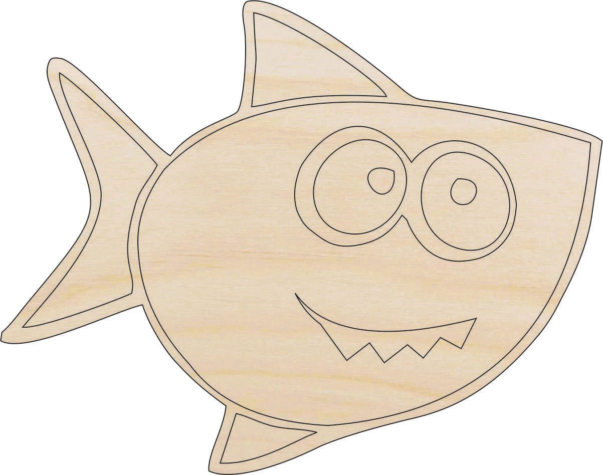 Shark Wood Craft Shape - Laser Cut Baltic Birch Unfinished DIY Wood Art Supplies SEA6 - The Wood Shape Store