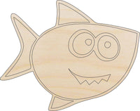 Shark Wood Craft Shape - Laser Cut Baltic Birch Unfinished DIY Wood Art Supplies SEA6 - The Wood Shape Store
