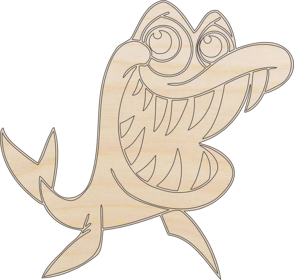 Fish Wood Craft Shape - Laser Cut Baltic Birch Unfinished DIY Wood Art Supplies SEA73 - The Wood Shape Store