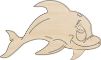 Dolphin Wood Craft Shape - Laser Cut Baltic Birch Unfinished DIY Wood Art Supplies SEA76 - The Wood Shape Store