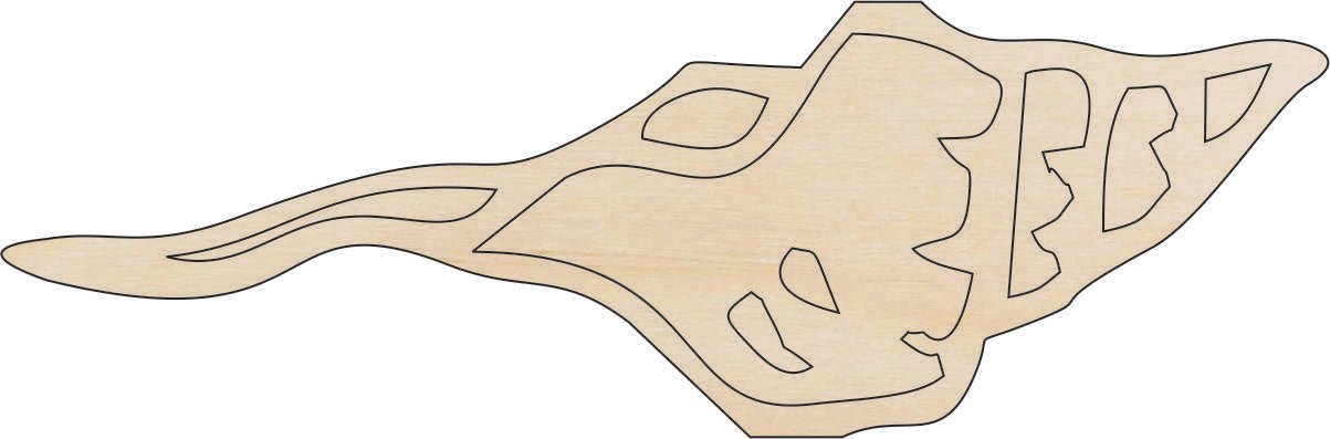 Shell Wood Craft Shape - Laser Cut Baltic Birch Unfinished DIY Wood Art Supplies SEA78 - The Wood Shape Store