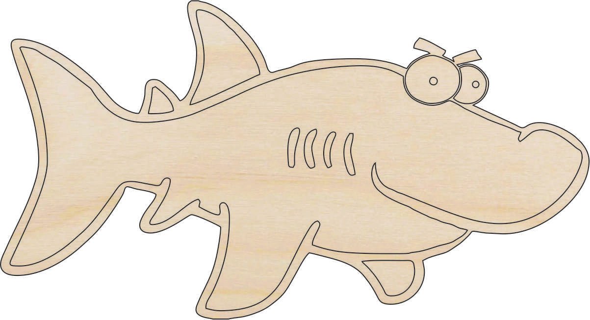 Shark Wood Craft Shape - Laser Cut Baltic Birch Unfinished DIY Wood Art Supplies SEA82 - The Wood Shape Store