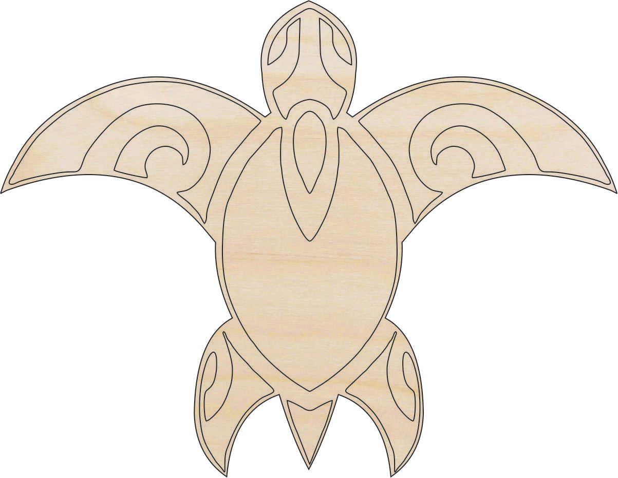 Sea Turtle Wood Craft Shape - Laser Cut Baltic Birch Unfinished DIY Wood Art Supplies SEA83 - The Wood Shape Store