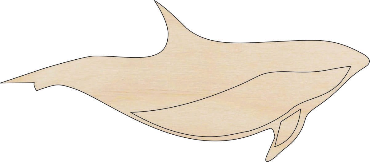 Dolphin Wood Craft Shape - Laser Cut Baltic Birch Unfinished DIY Wood Art Supplies SEA90 - The Wood Shape Store