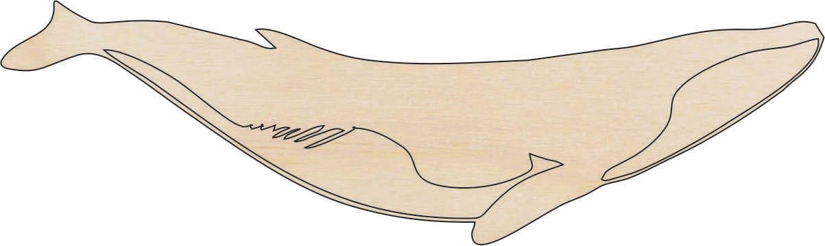 Whale Wood Craft Shape - Laser Cut Baltic Birch Unfinished DIY Wood Art Supplies SEA91 - The Wood Shape Store