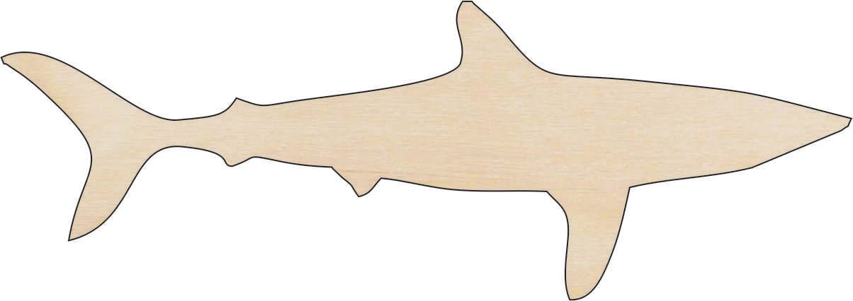 Shark Wood Craft Shape - Laser Cut Baltic Birch Unfinished DIY Wood Art Supplies SEA92 - The Wood Shape Store