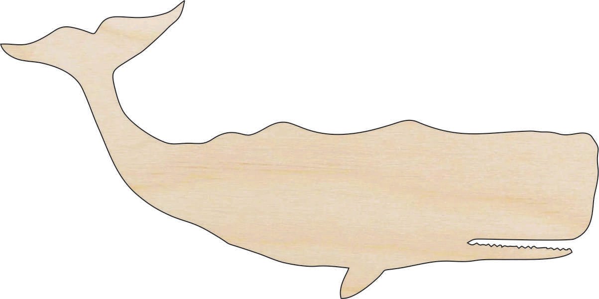 Whale Wood Craft Shape - Laser Cut Baltic Birch Unfinished DIY Wood Art Supplies SEA96 - The Wood Shape Store