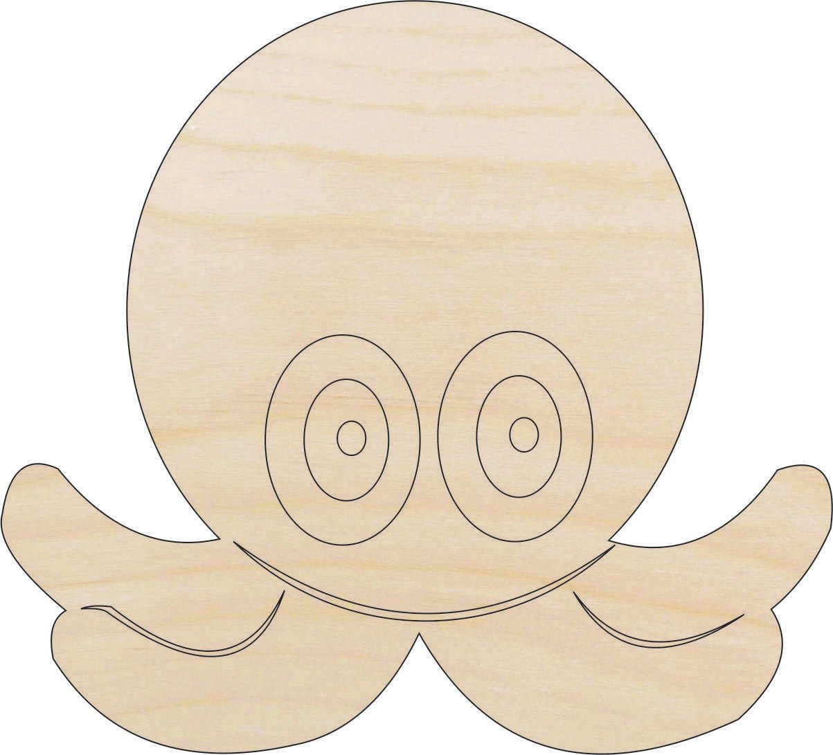 Octopus Wood Craft Shape - Laser Cut Baltic Birch Unfinished DIY Wood Art Supplies SEA9 - The Wood Shape Store