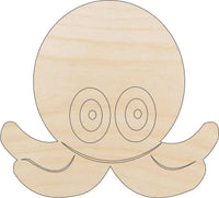 Octopus Wood Craft Shape - Laser Cut Baltic Birch Unfinished DIY Wood Art Supplies SEA9 - The Wood Shape Store
