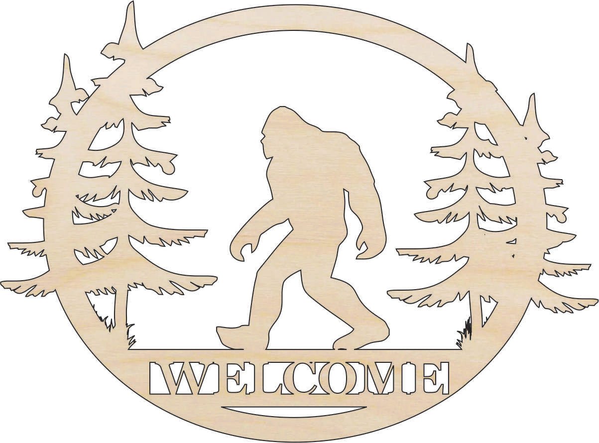 Bigfoot Wood Craft Shape - Laser Cut Baltic Birch Unfinished DIY Wood Art Supplies SGN103 - The Wood Shape Store